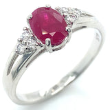 Anillo con rubí en plata 925