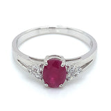 Anillo con rubí en plata 925