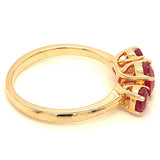 Anillo con rubí de laboratorio en plata 925 (baño en oro amarillo)