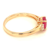 Anillo con rubí de laboratorio en plata 925 (baño en oro amarillo)
