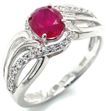 Anillo con rubí en plata 925