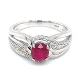 Anillo con rubí en plata 925