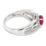 Anillo con rubí en plata 925