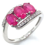 Anillo con rubí de laboratorio en plata 925