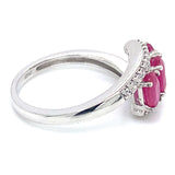 Anillo con rubí de laboratorio en plata 925