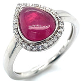 Anillo con rubí de laboratorio en plata 925