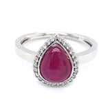 Anillo con rubí de laboratorio en plata 925