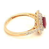 Anillo con rubí de laboratorio en plata 925 (baño en oro amarillo)