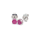 Aretes con rubí en plata 925