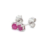 Aretes con rubí en plata 925