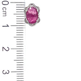 Aretes con rubí de laboratorio en plata 925