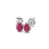 Aretes con rubí en plata 925