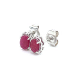 Aretes con rubí en plata 925