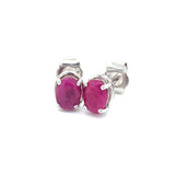 Aretes con rubí en plata 925
