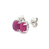 Aretes con rubí en plata 925