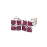 Aretes con rubí en plata 925