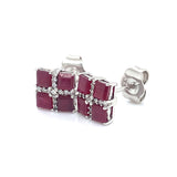 Aretes con rubí en plata 925