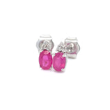 Aretes con rubí de laboratorio en plata 925