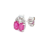 Aretes con rubí de laboratorio en plata 925