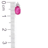 Aretes con rubí de laboratorio en plata 925