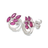 Aretes con rubí en plata 925