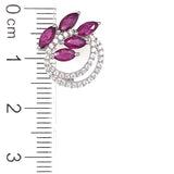 Aretes con rubí en plata 925
