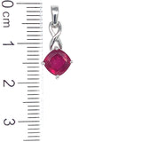 Aretes con rubí de laboratorio en plata 925