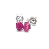 Aretes con rubí en plata 925