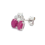Aretes con rubí en plata 925