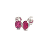 Aretes con rubí de laboratorio en plata 925