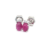 Aretes con rubí de laboratorio en plata 925