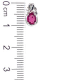 Aretes con rubí de laboratorio en plata 925