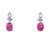 Aretes con rubí en plata 925