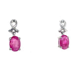 Aretes con rubí en plata 925