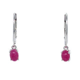 Aretes con rubí de laboratorio en plata 925