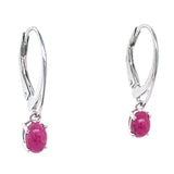 Aretes con rubí de laboratorio en plata 925