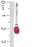 Aretes con rubí de laboratorio en plata 925