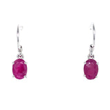 Aretes con rubí de laboratorio en plata 925