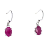Aretes con rubí de laboratorio en plata 925