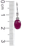 Aretes con rubí de laboratorio en plata 925