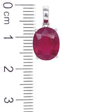 Dije con rubí de laboratorio en plata 925