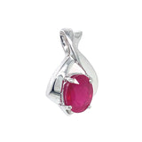 Dije con rubí de laboratorio en plata 925