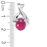 Dije con rubí de laboratorio en plata 925