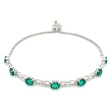 Pulsera con esmeralda de laboratorio en plata 925