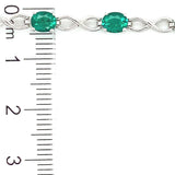 Pulsera con esmeralda de laboratorio en plata 925
