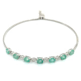 Pulsera con esmeraldas en plata 925