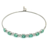 Pulsera con esmeraldas en plata 925