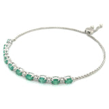 Pulsera con esmeraldas en plata 925