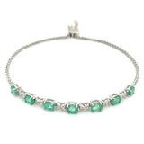 Pulsera con esmeraldas en plata 925