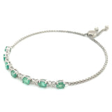 Pulsera con esmeraldas en plata 925